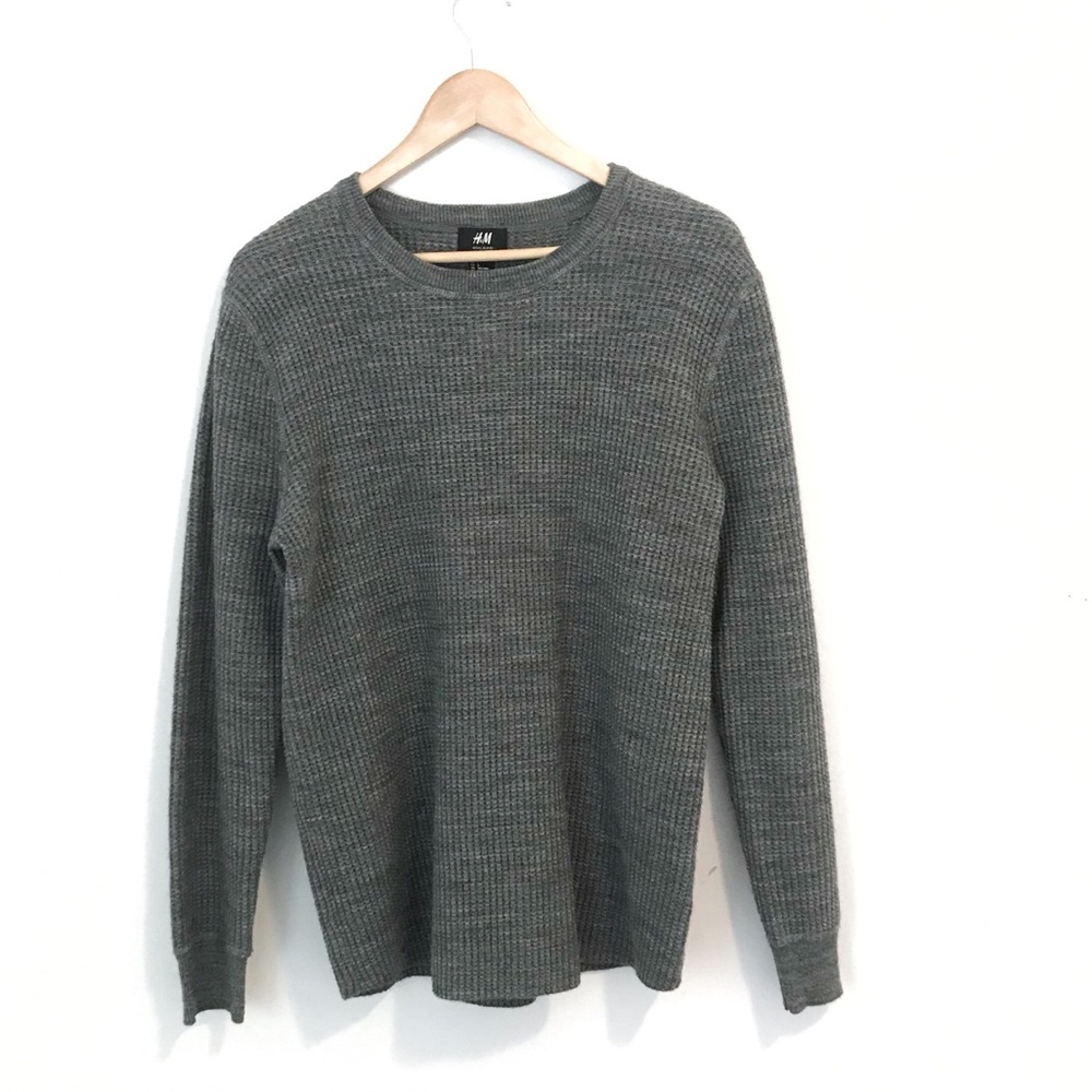 H&M Men’s Gray Wool Blend Pullover Sweater L